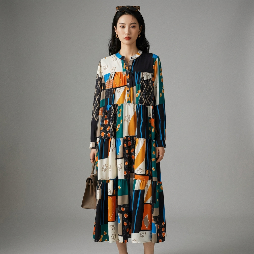 fashion print loose dress Patlollav Womens Dresses,Fashion Women Summer V-Neck Casual Print Loose Sleeveless Loose Long Dress