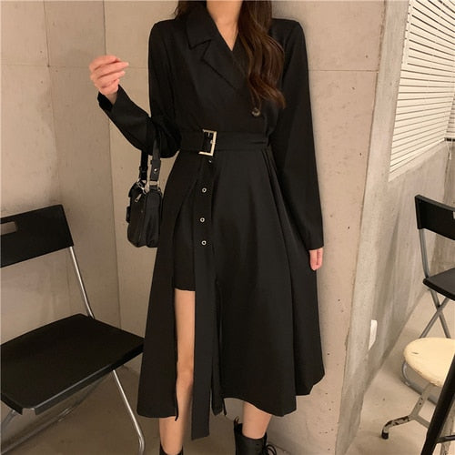 korean fashion coat dress Autumn And Winter New Korean Version Slimming Long Sleeve Long Trench Coat Dress Coat For Women, Chinagoods.com, Yiwu Market Official Website
