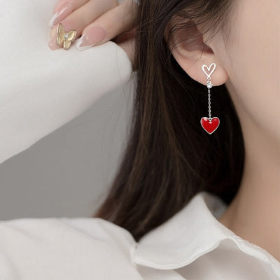 Boucles d'oreilles coeur asymétriques - KoreanxWear