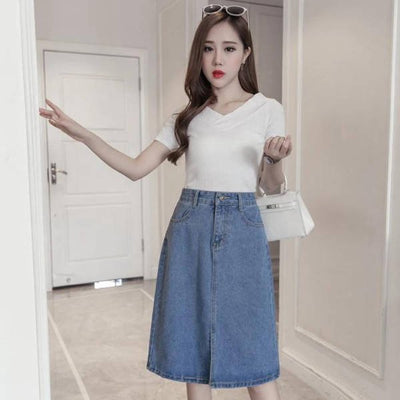 Jupe Coréenne en Jeans - KoreanxWear