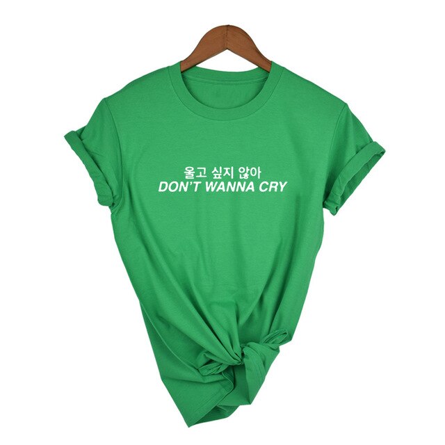 T Shirt Coréen Hangeul Vert