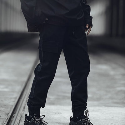 Pantalon coréen streetwear noir