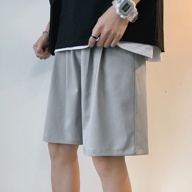 Short coréen habillé gris