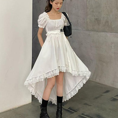Robe blanche coréenne streetwear