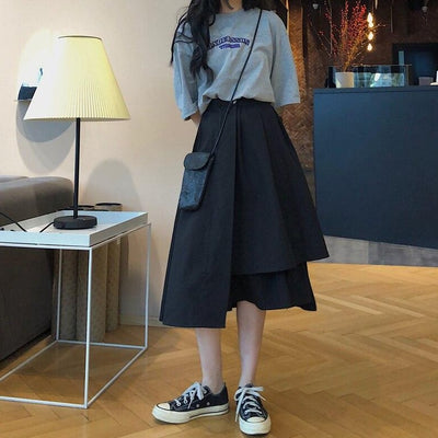 Jupe Streetwear asymétrique coréenne