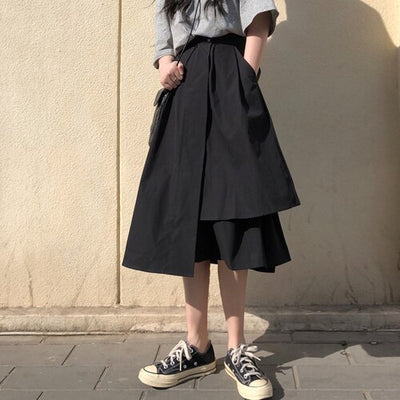Jupe noire Streetwear asymétrique