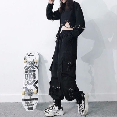 Pantalon coréen Emo noir