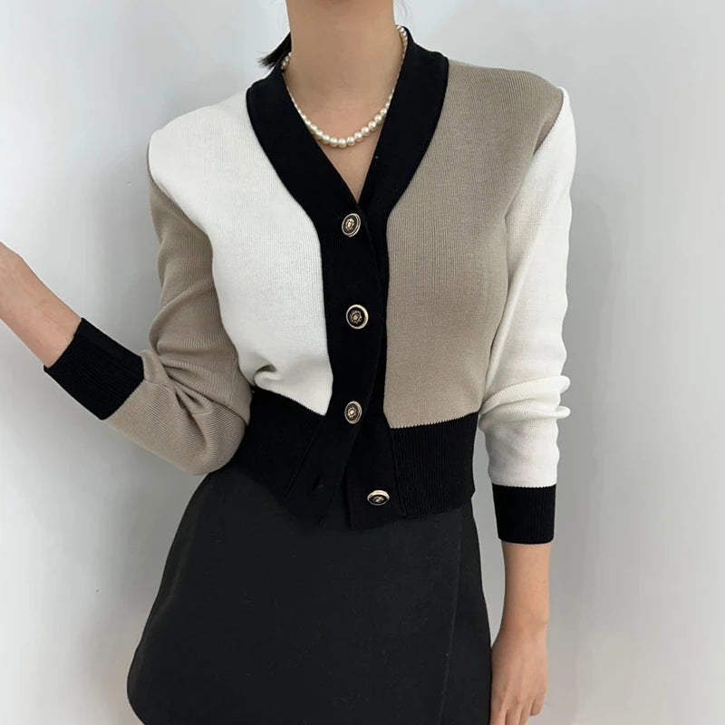 Elegante koreanische Strickjacke für Damen