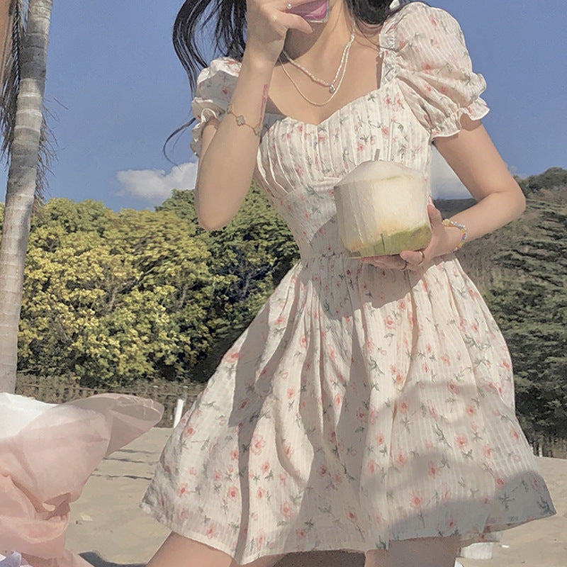 Korean Chiffon Floral Short Dress