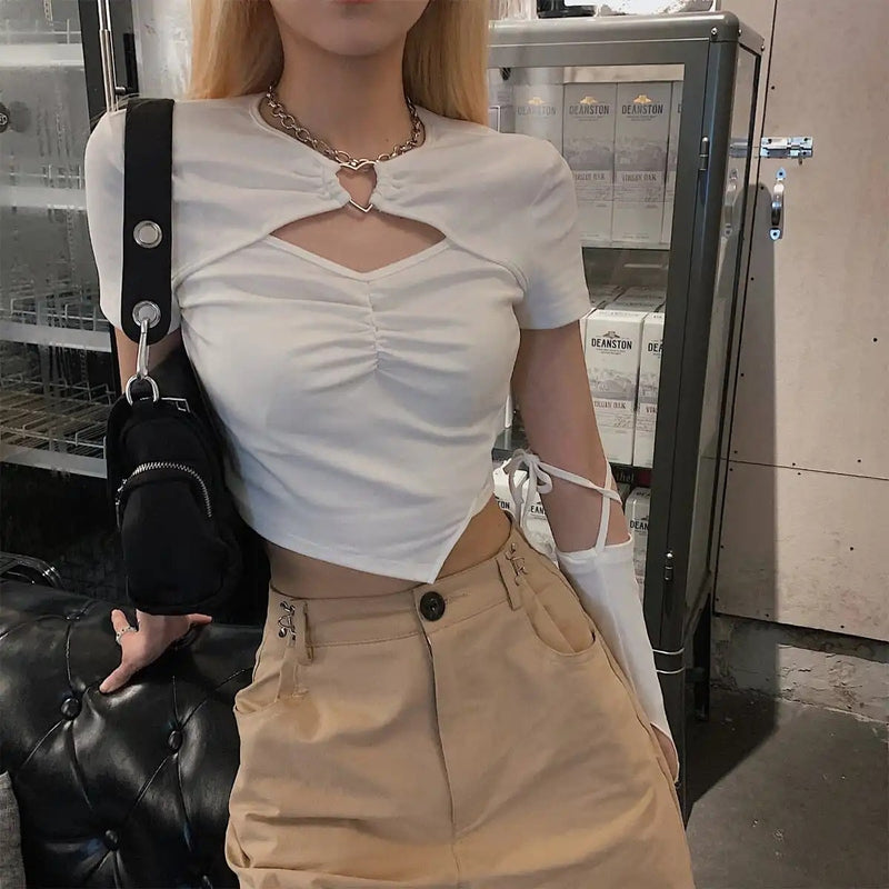 Korean High Cut Crop Top