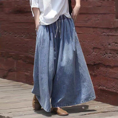 Pantalon Évasé en Jean Style Coréen