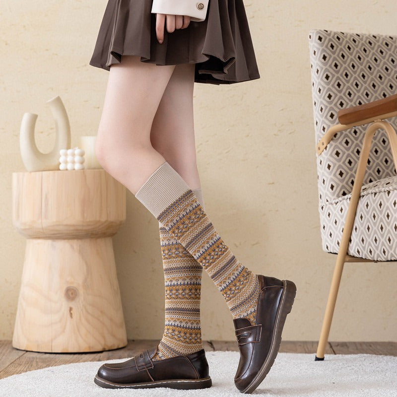 Korean Striped High Socks