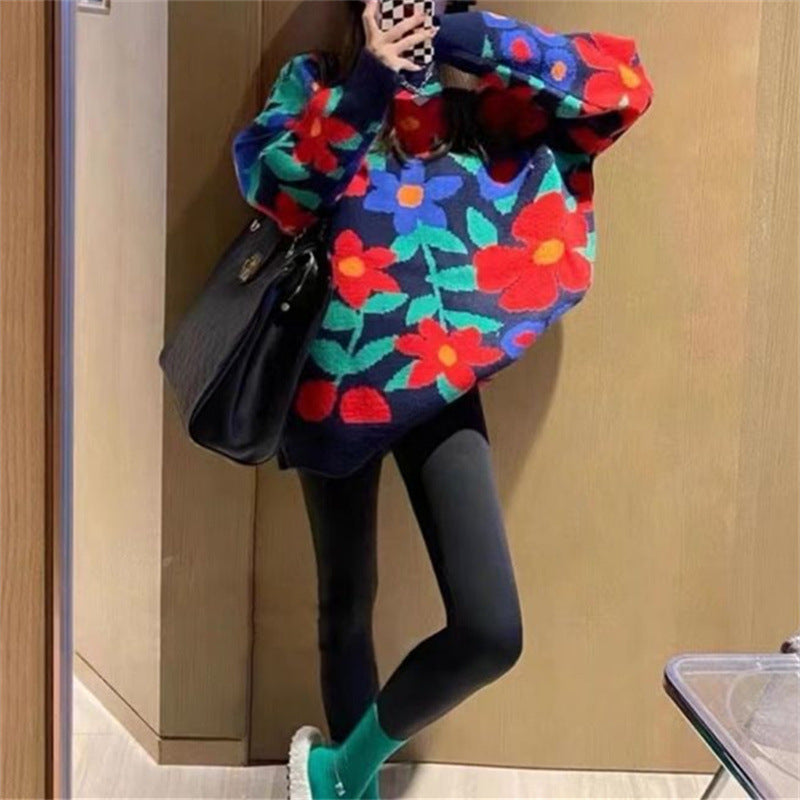 Korean Floral Sweater for Women