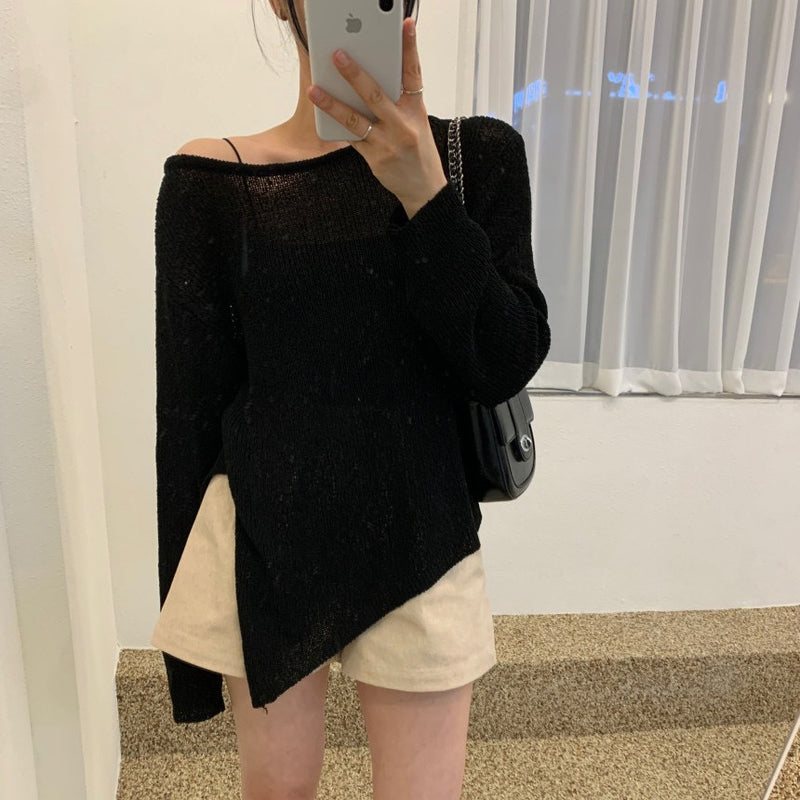 Koreanischer Off-Shoulder-Pullover