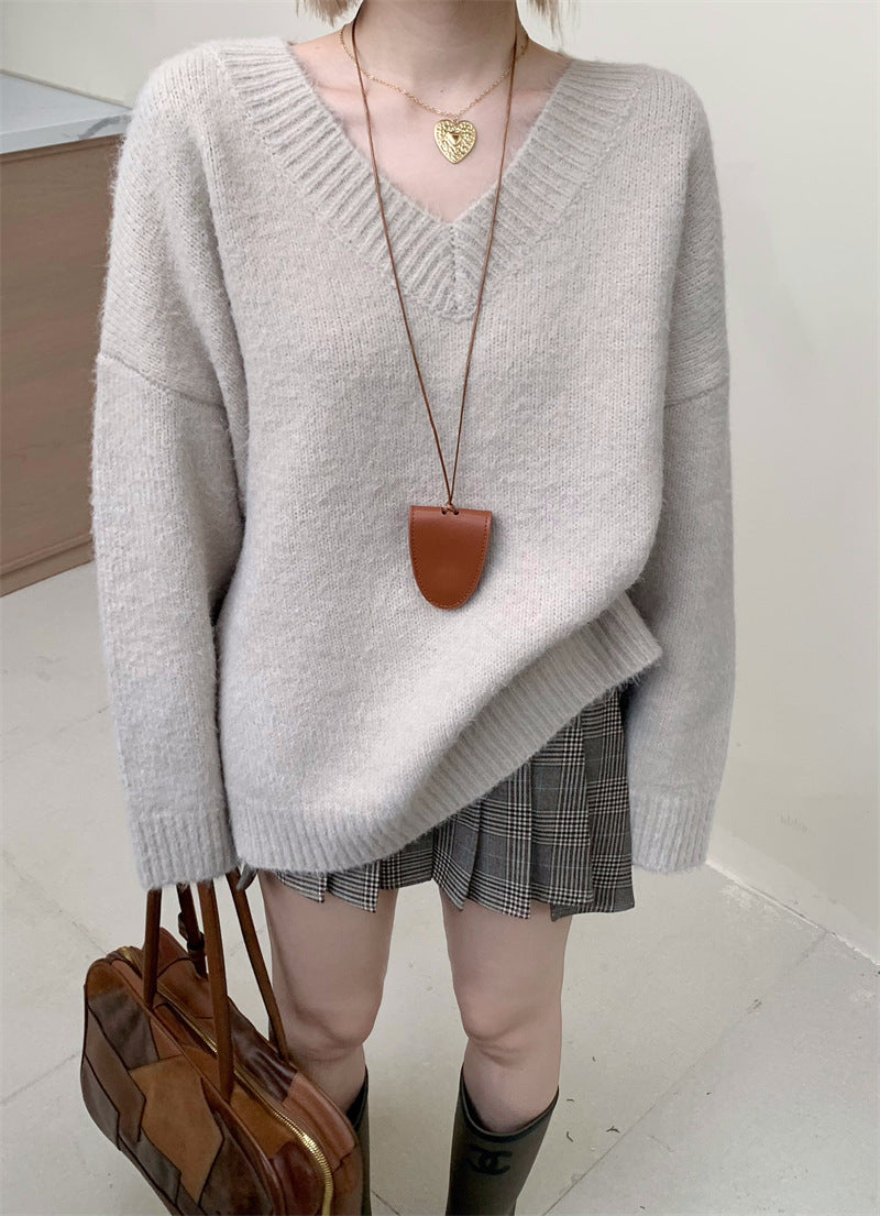 Korean Wool V-Neck Sweater