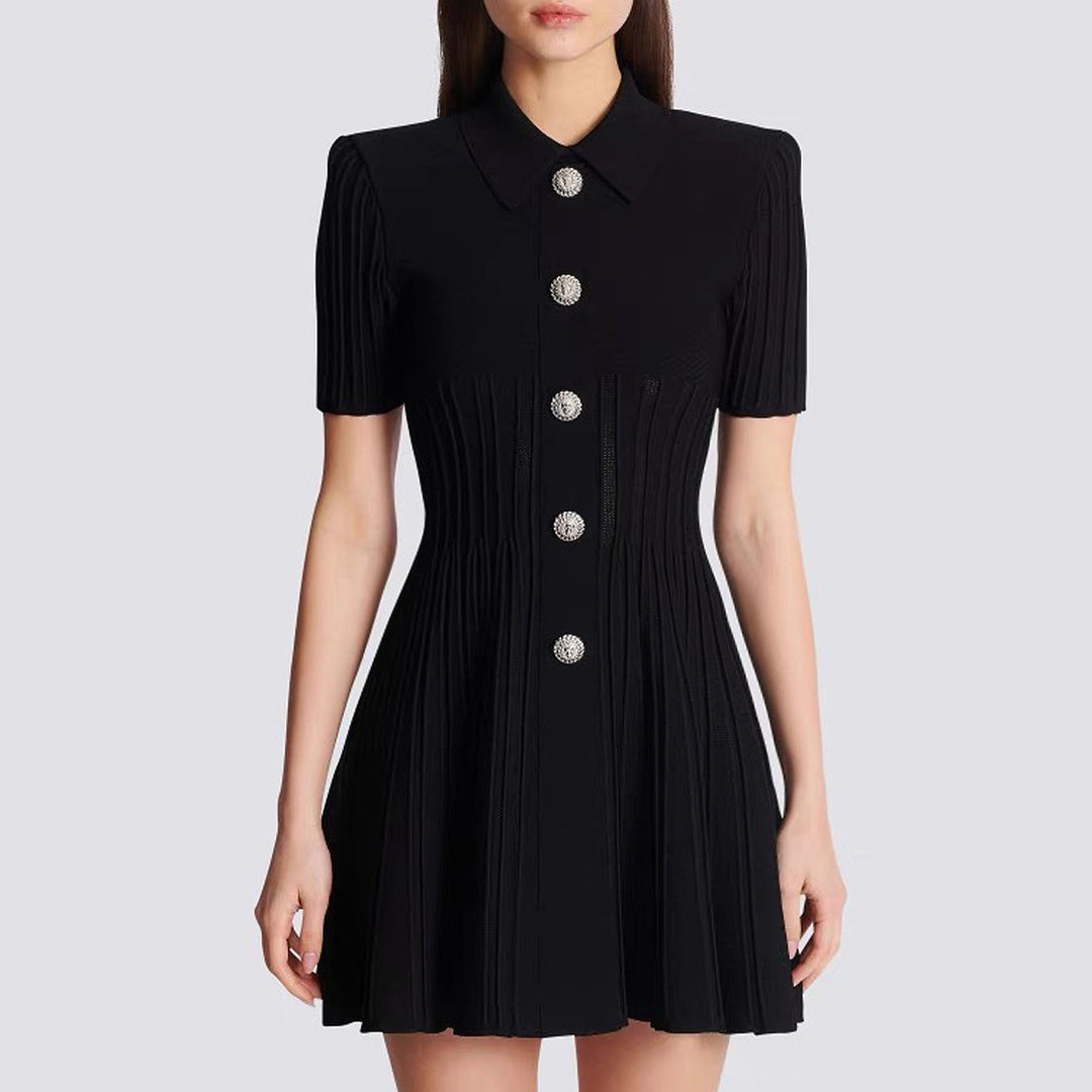 green emerald velvet dress Korean Slim Fit A-Line Dress