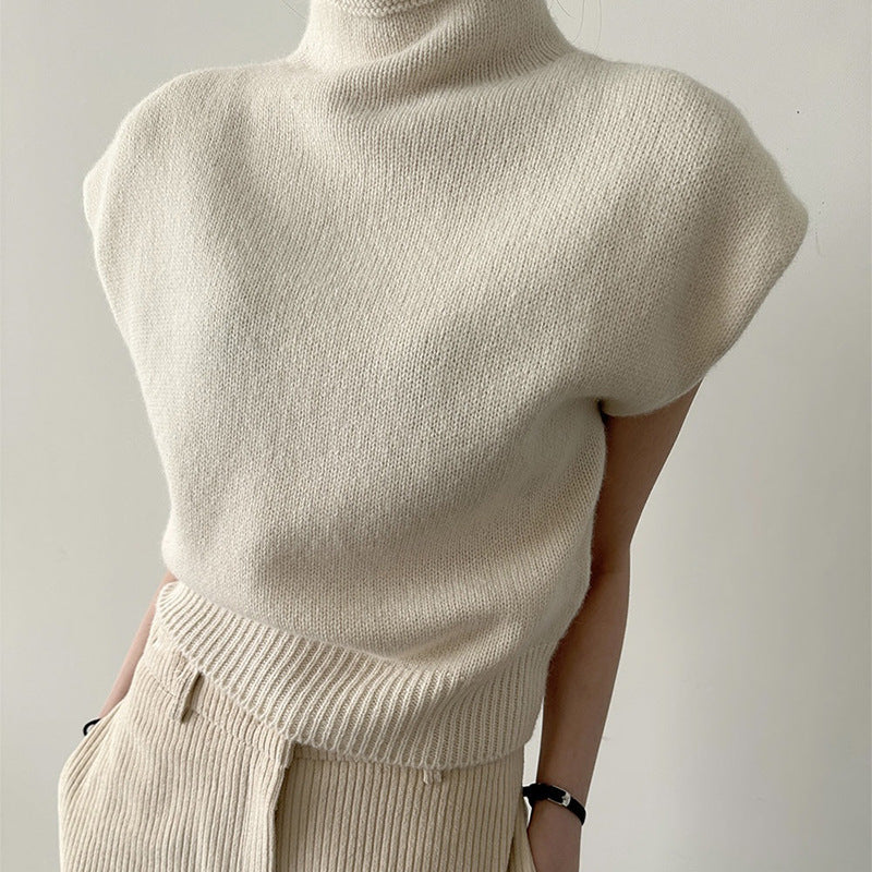 Korean Stand Collar Sleeveless Sweater