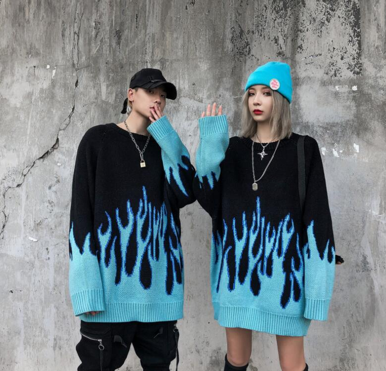 Unisex Korean Flame Sweater