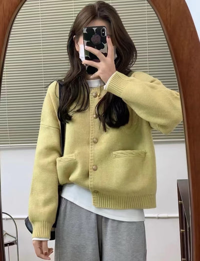 Cardigan Tricoté Coréen Femme