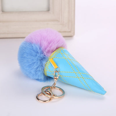 Korean Faux Fur Glazed Keychain