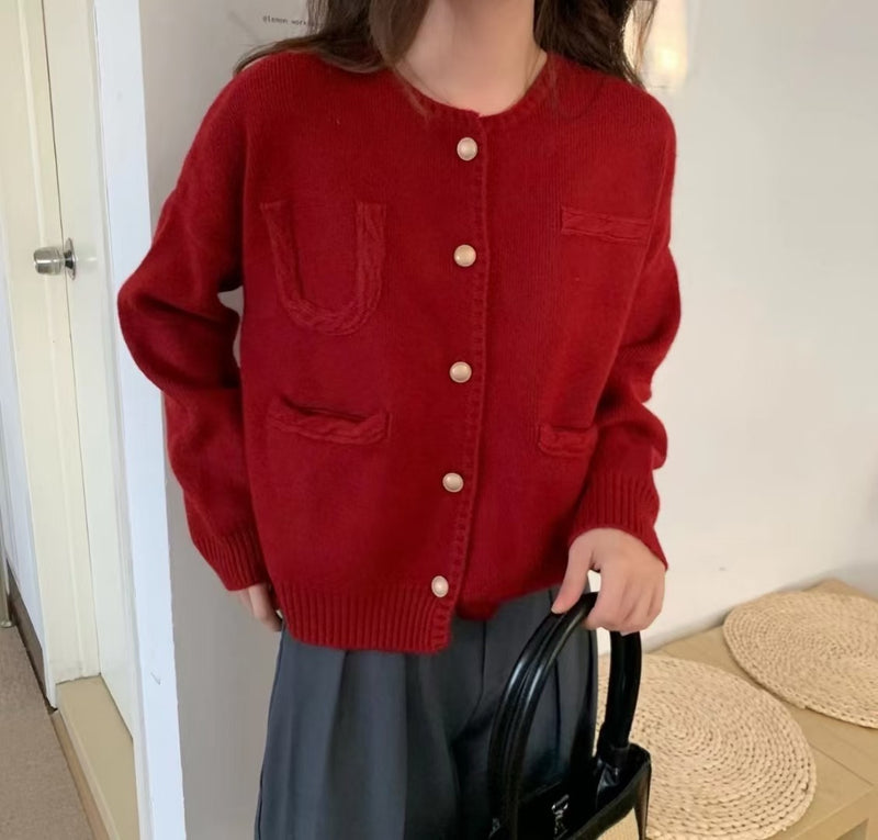 Cardigan Tricoté Coréen Femme