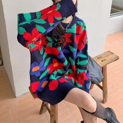 Korean Floral Sweater for Women