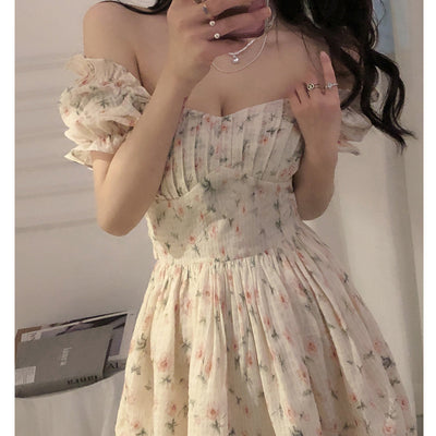 Korean Chiffon Floral Short Dress