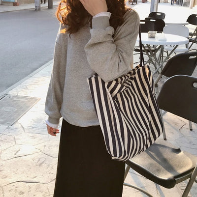 Korean Striped Shoulder Bag