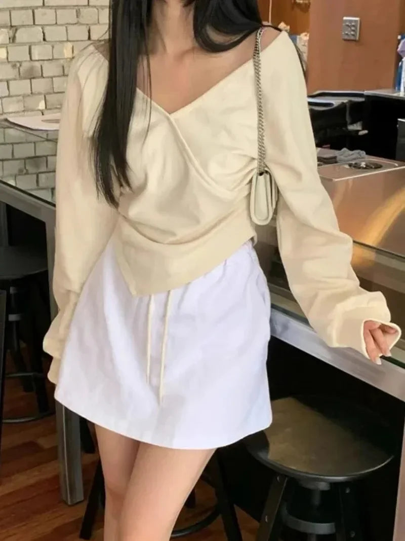 Korean Off Shoulder Hoodie