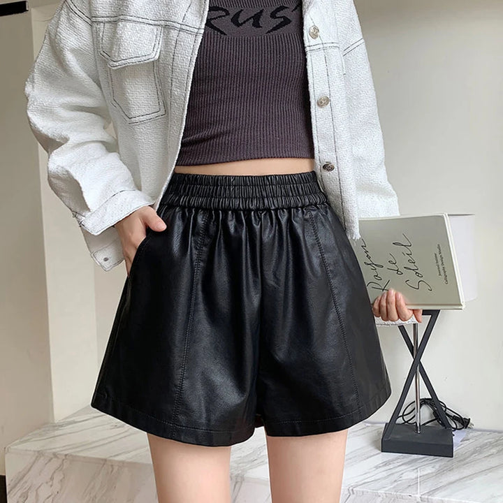 Korean Faux Leather Shorts | Koreanxwear – KoreanxWear