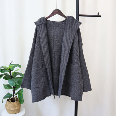 Korean Hooded Knitted Cardigan