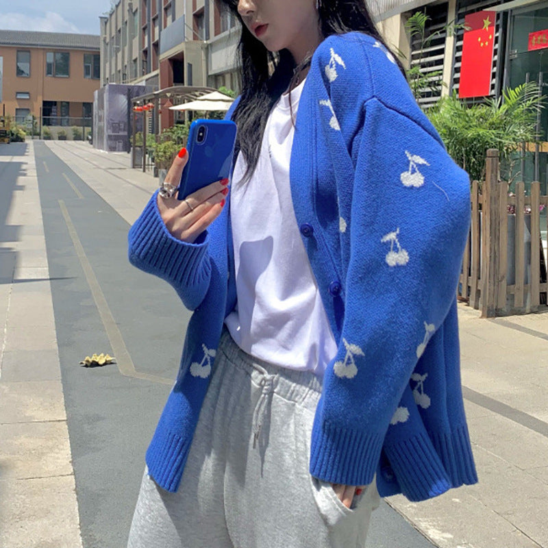 Korean Cherry Cardigan for Women