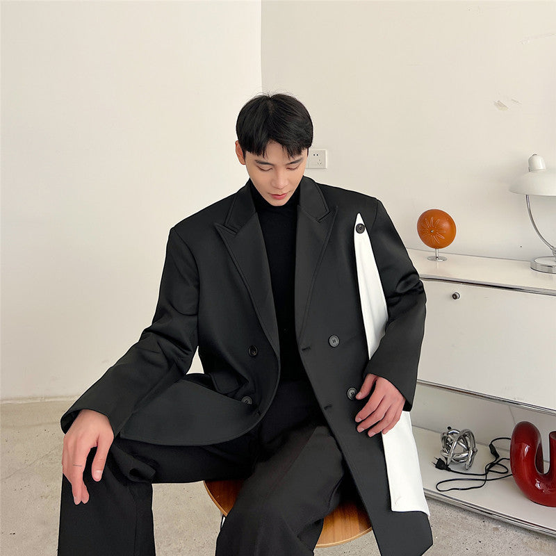 Black and White Korean Suit Jacket