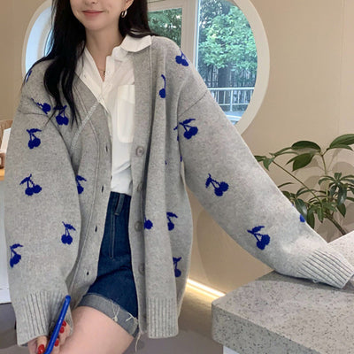 Korean Cherry Cardigan for Women