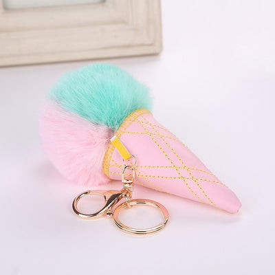 Korean Faux Fur Glazed Keychain