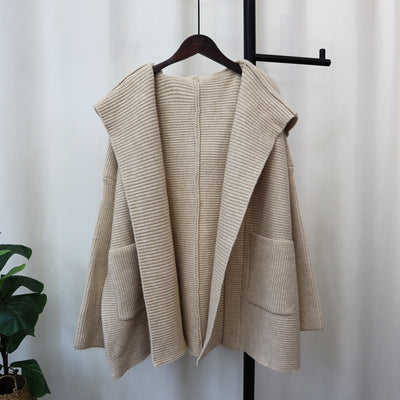 Korean Hooded Knitted Cardigan