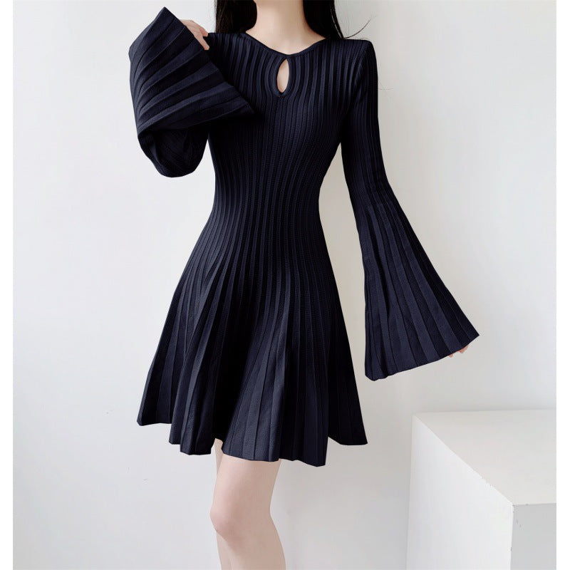 korean knitted dress High Quality Core Spun Sweater Dress for Women in Autumn and Winter New Thick Korean Version Loose Bottomed Long Knee Length Knitted Dress - Dress and Dress for Women price