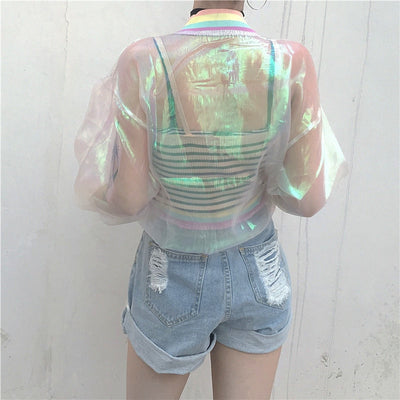 Korean Transparent Iridescent Jacket