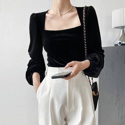 Korean Velvet Blouse for Women