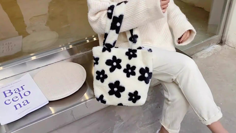 Sac Épaule Fleur Peluche Coréen