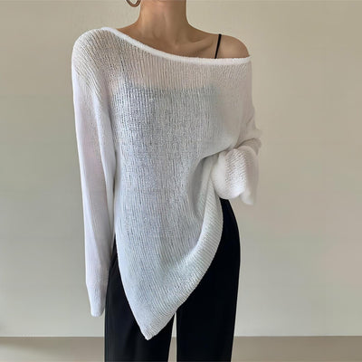 Koreanischer Off-Shoulder-Pullover