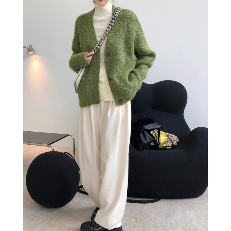 Korean Wool V-Neck Cardigan