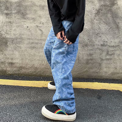 Korean Men's Wide Jeans