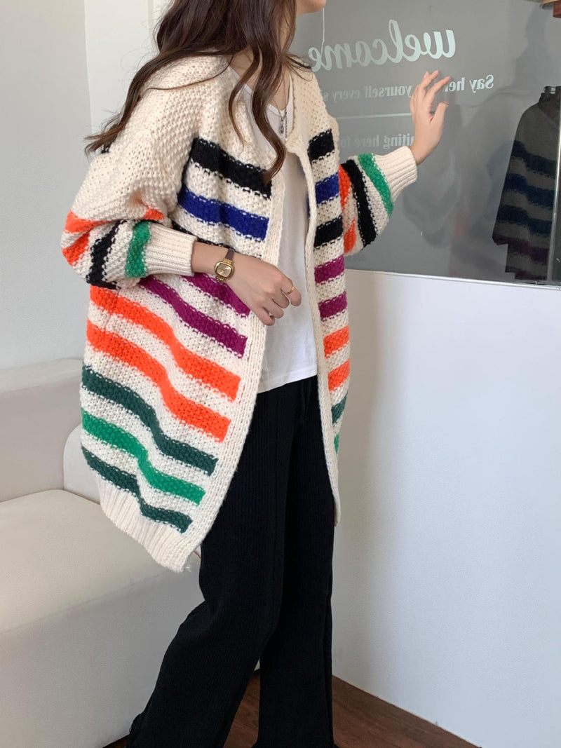 Korean Colorful Knitted Cardigan