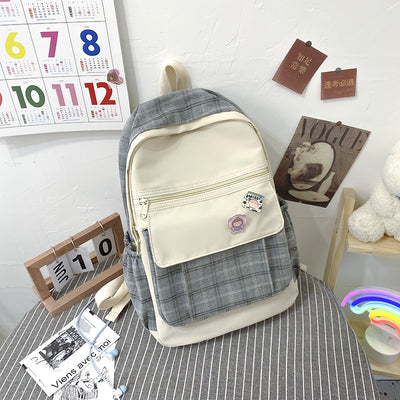 Korean Plaid School Backpack