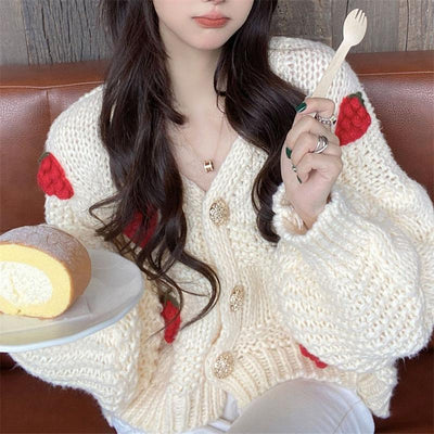 Cardigan Fraise Coréen