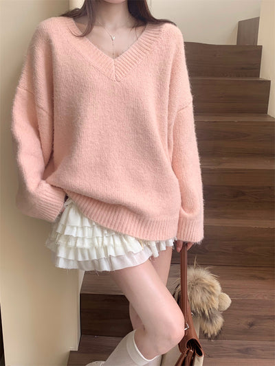 Korean Wool V-Neck Sweater