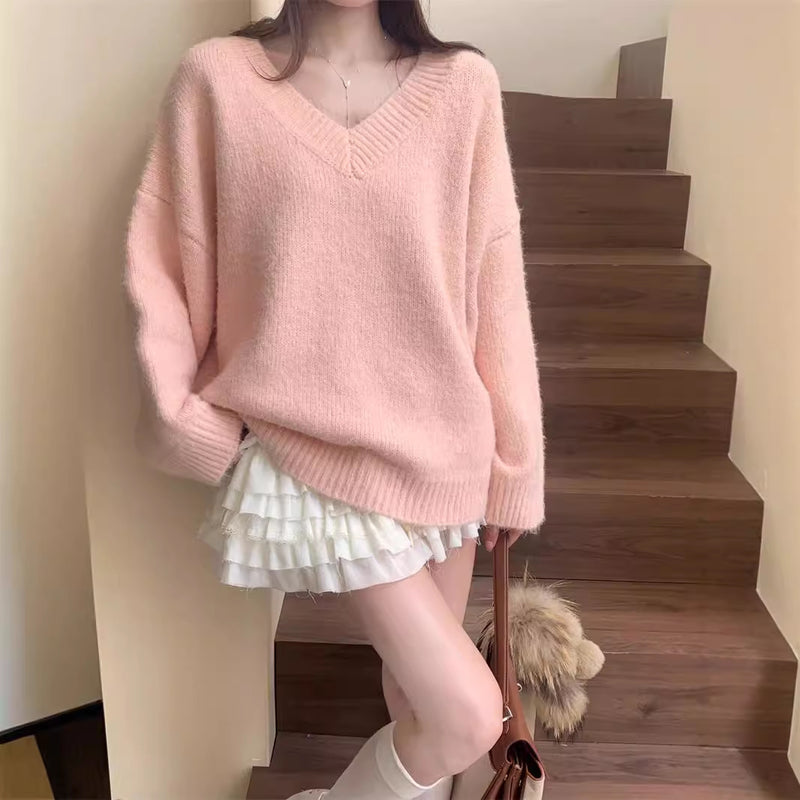 Korean Wool V-Neck Sweater