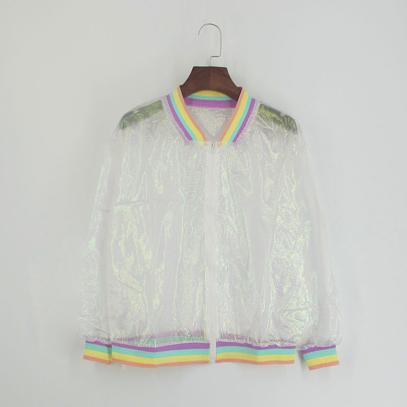 Veste Iridescente Transparente Coréenne