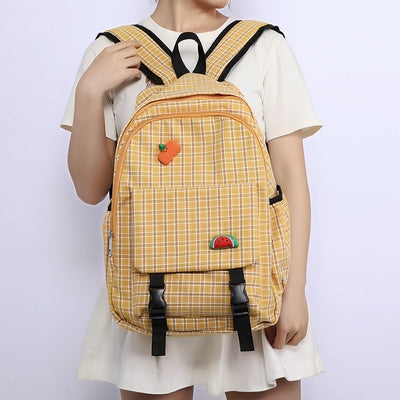 Korean Plaid Backpack